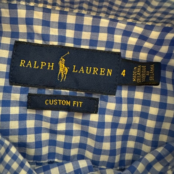 Polo by Ralph Lauren Blue Button Down Shirt Classic Gingham - Picture 4 of 6